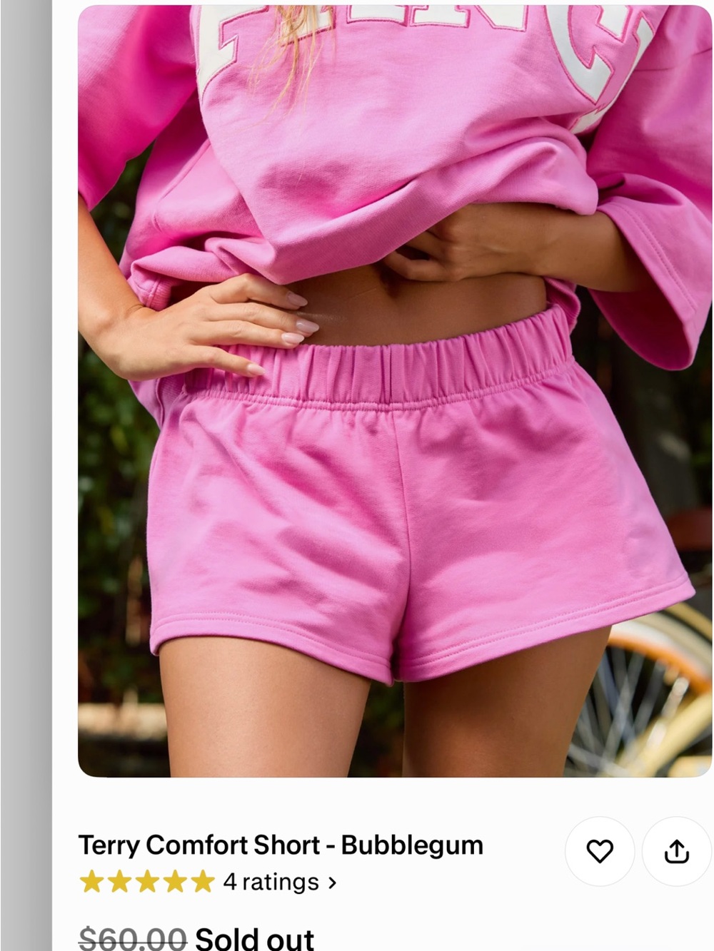 Fancy Oversized 'FANCY' Short-Sleeve Crewneck L/XL & Shorts Size L -Bubblegum - Picture 7 of 12